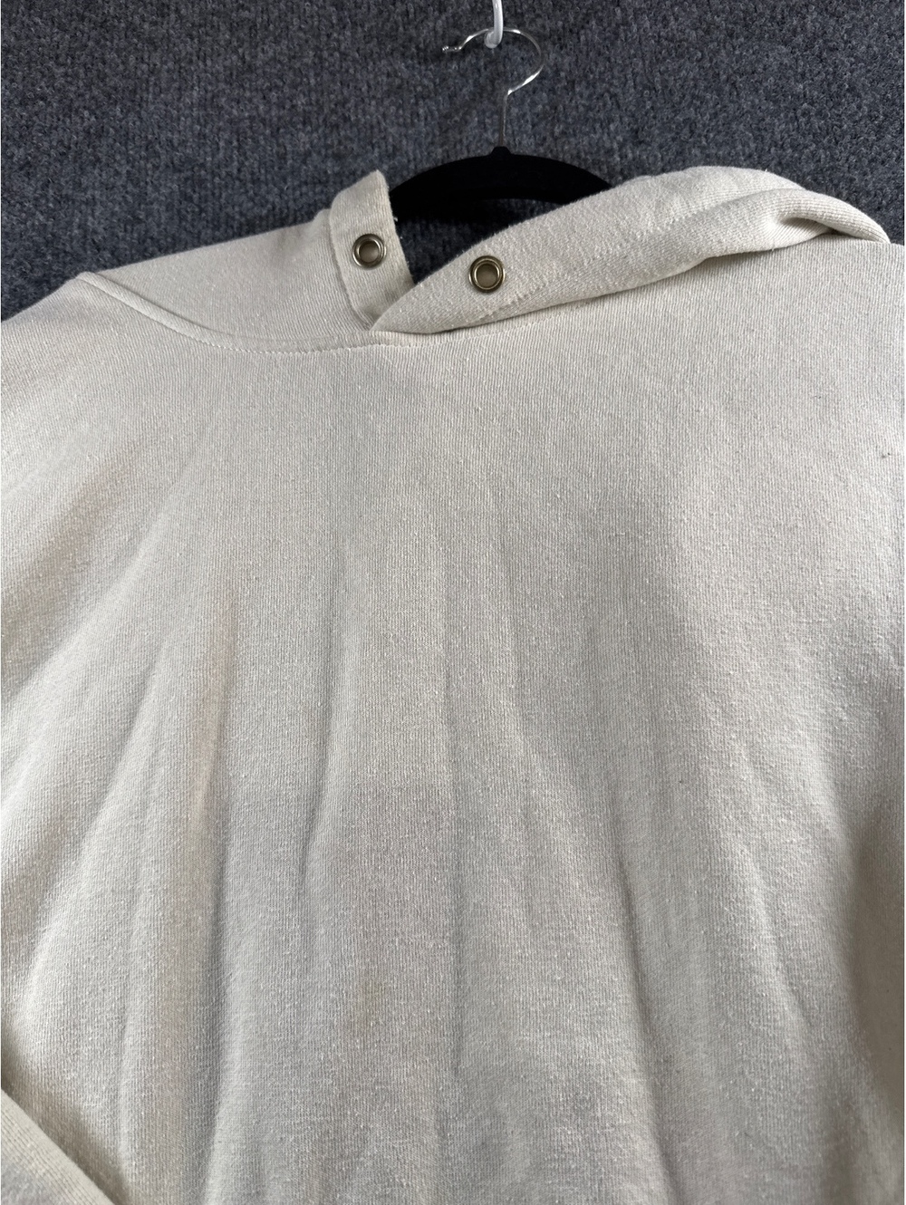 Carhartt Mens XL Loose Fit Cream Hoodie Logo Sleeve Pullover Workwear Sweatshirt - Picture 5 of 12